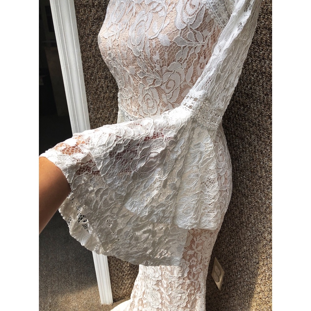 White Lace Formal Dress - Picture 5 of 8